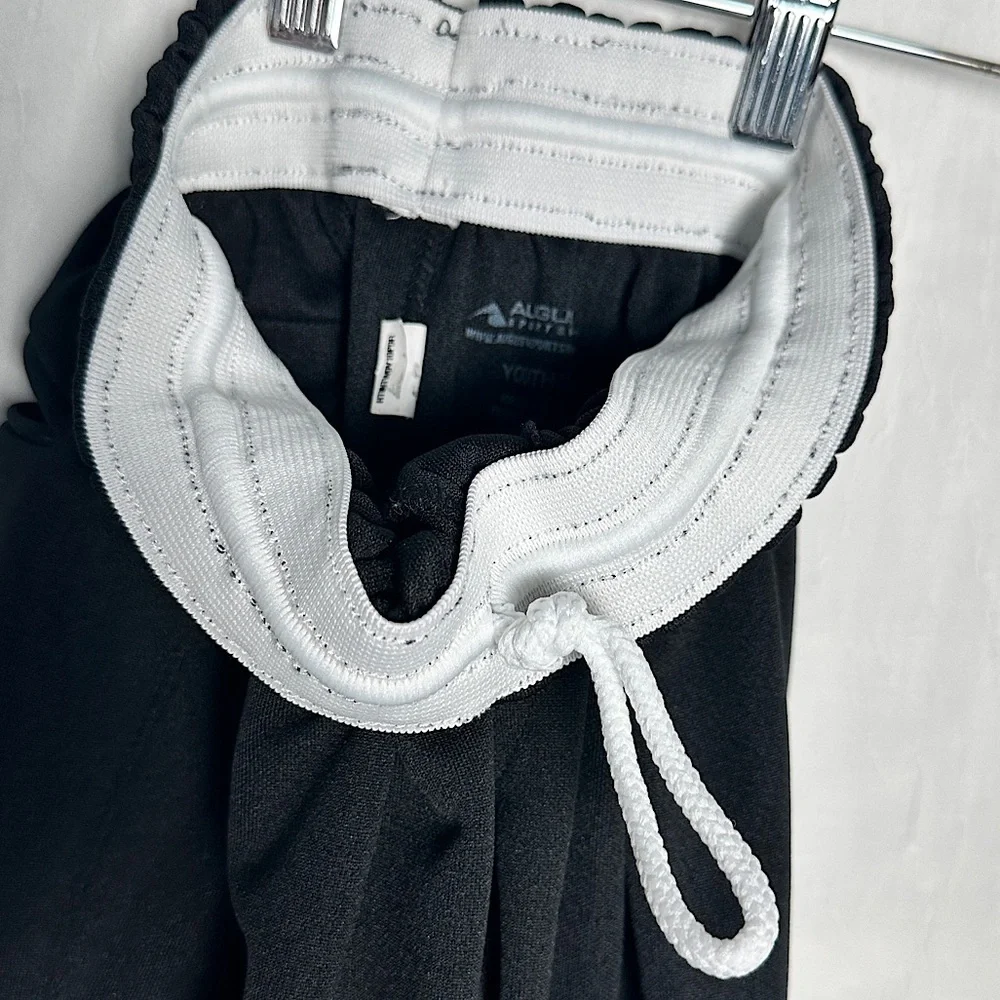 3/$20💥‎ Augusta Sportswear Kids Black Baseball Pants w/ Cuffed Ankles